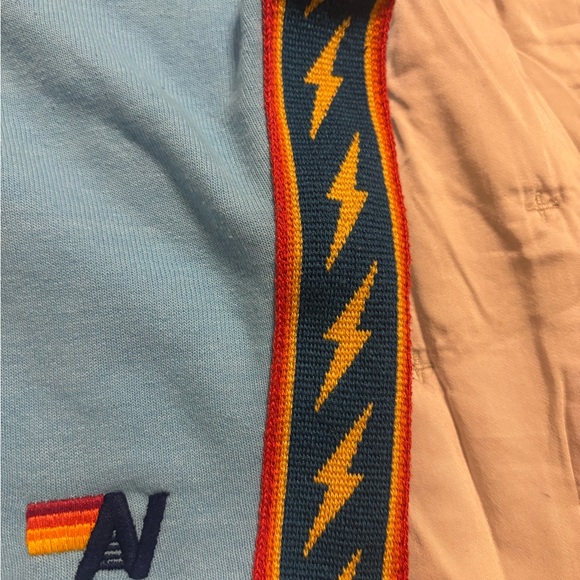 Aviator Nation Light Blue Lightning Pullover Hoodie Vest - Picture 8 of 14